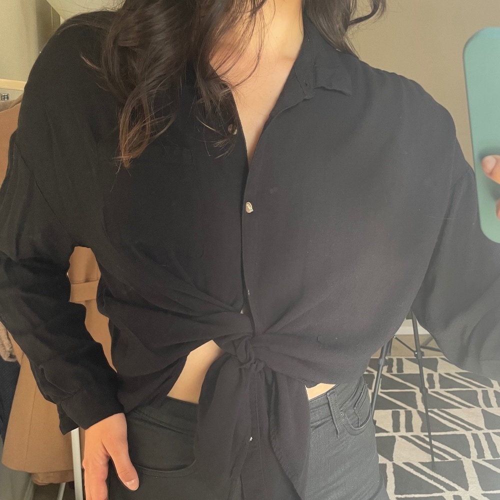 Stitch and Feather button down top